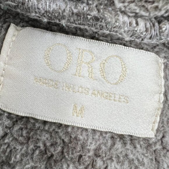 ORO Los Angeles M Hoodie Brown Heather Fleece Pullover Slouchy - Picture 3 of 7